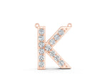 Rose gold Pavé Round Prong Set Initial Pendant