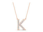Rose gold Pavé Round Prong Set Initial Pendant_1
