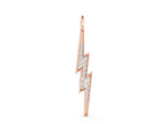 Rose gold Pavé Set Lightning Bolt Pendant with Round Cut Stones