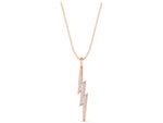 Rose gold Pavé Set Lightning Bolt Pendant with Round Cut Stones_1