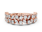 Rose gold Pave Marquise and Round Diamond Eternity Band with Prong Setting