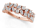 Rose gold Pave Marquise and Round Diamond Eternity Band with Prong Setting_1