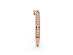 Rose gold Pave Round Diamond Curved Milgrain Band_2