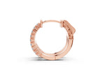 Rose gold Pave Round Diamond Hoop Earrings with Channel Band and Shared Prong Setting_1