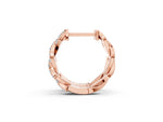 Rose gold Pave Round Diamond Twisted Hoop Earrings with Shared Prong Setting_1