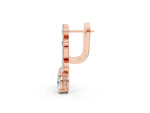 Rose gold Pear, Baguette and Oval Diamond Monaco Drop Earrings_1