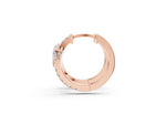 Rose gold Pear Cut Diamond Bypass Huggie Hoop Earrings_1