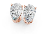 Rose gold Pear Cut Diamond Stud Earrings_1