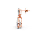 Rose gold Pear Cut Diamond Two Stone Drop Earrings_1