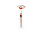 Rose gold Pear Cut Solitaire Diamond Ring with Bamboo Band and Four-Prong Setting_2