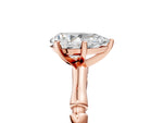 Rose gold Pear Cut Solitaire Diamond Ring with Bamboo Band and Four-Prong Setting_5