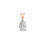 Rose gold Pear Cut Solitaire Pendant with Three-Prong Setting