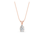 Rose gold Pear Cut Solitaire Pendant with Three-Prong Setting_1