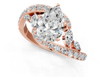 Rose gold Pear Cut Solitaire with Pavé Twist Band and Four-Prong Setting_1