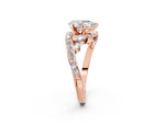 Rose gold Pear Cut Solitaire with Pavé Twist Band and Four-Prong Setting_2