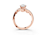 Rose gold Pear Cut Solitaire with Pavé Twist Band and Four-Prong Setting_3