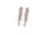 Rose gold Pear Diamond Cascading Leaf Drop Earrings_1