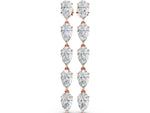 Rose gold Pear Diamond Dangle Earrings with Pear Diamond Accents