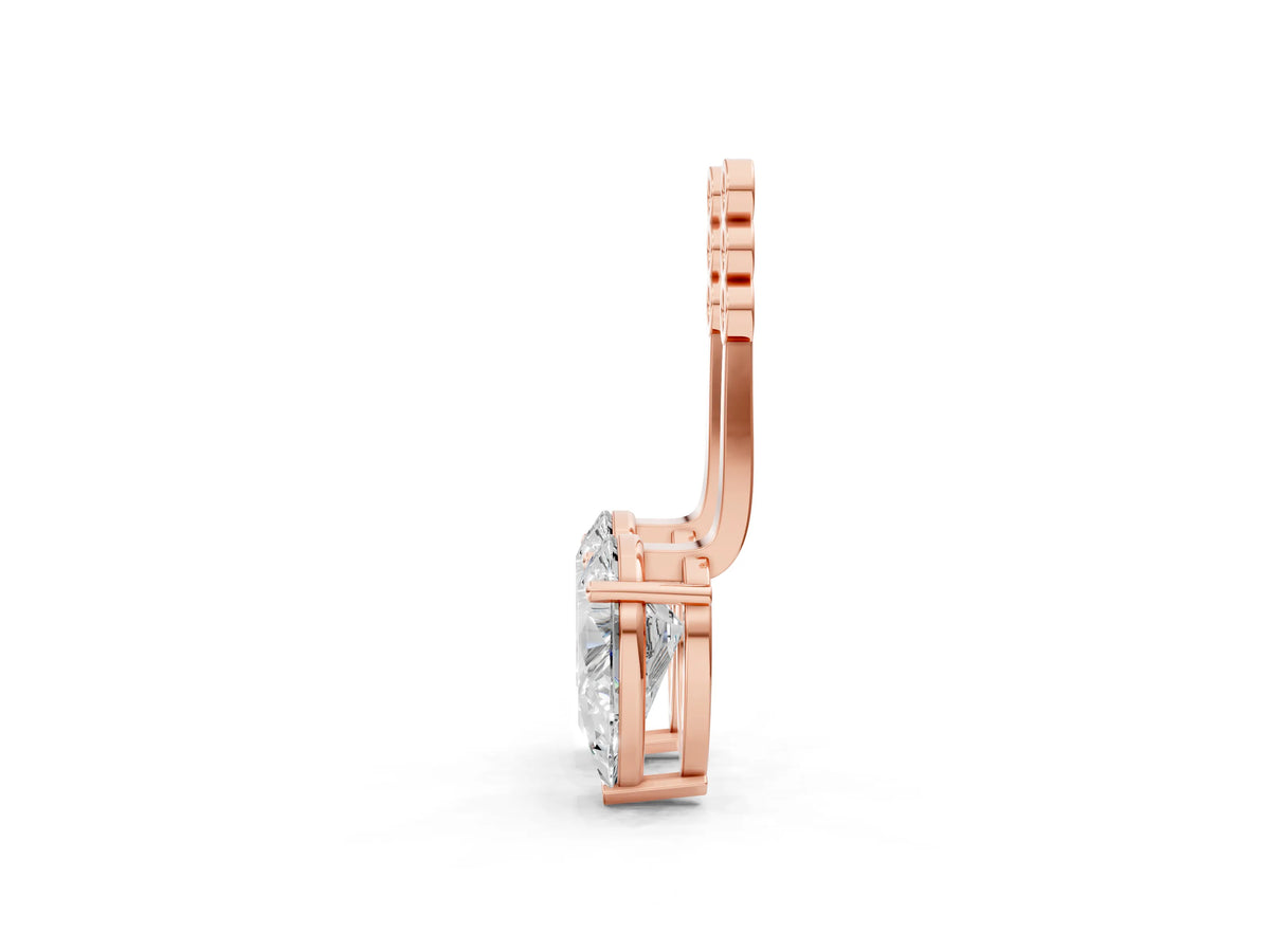 Rose gold Pear Diamond Drop Earring Jackets_1