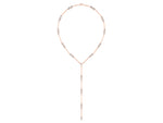 Rose gold Pear Diamond Lariat Necklace with Station Accents_1