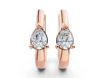 Rose gold Pear Diamond Mini Huggie Hoop Earrings