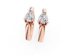 Rose gold Pear Diamond Mini Huggie Hoop Earrings_1