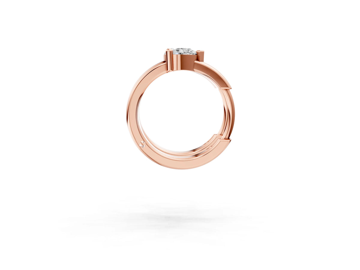 Rose gold Pear Diamond Mini Huggie Hoop Earrings_2