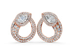 Rose gold Pear Diamond Open Teardrop Stud Earrings