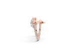 Rose gold Pear Diamond Open Teardrop Stud Earrings_1