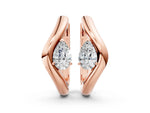 Rose gold Pear Diamond Silhouette Hoop Earrings