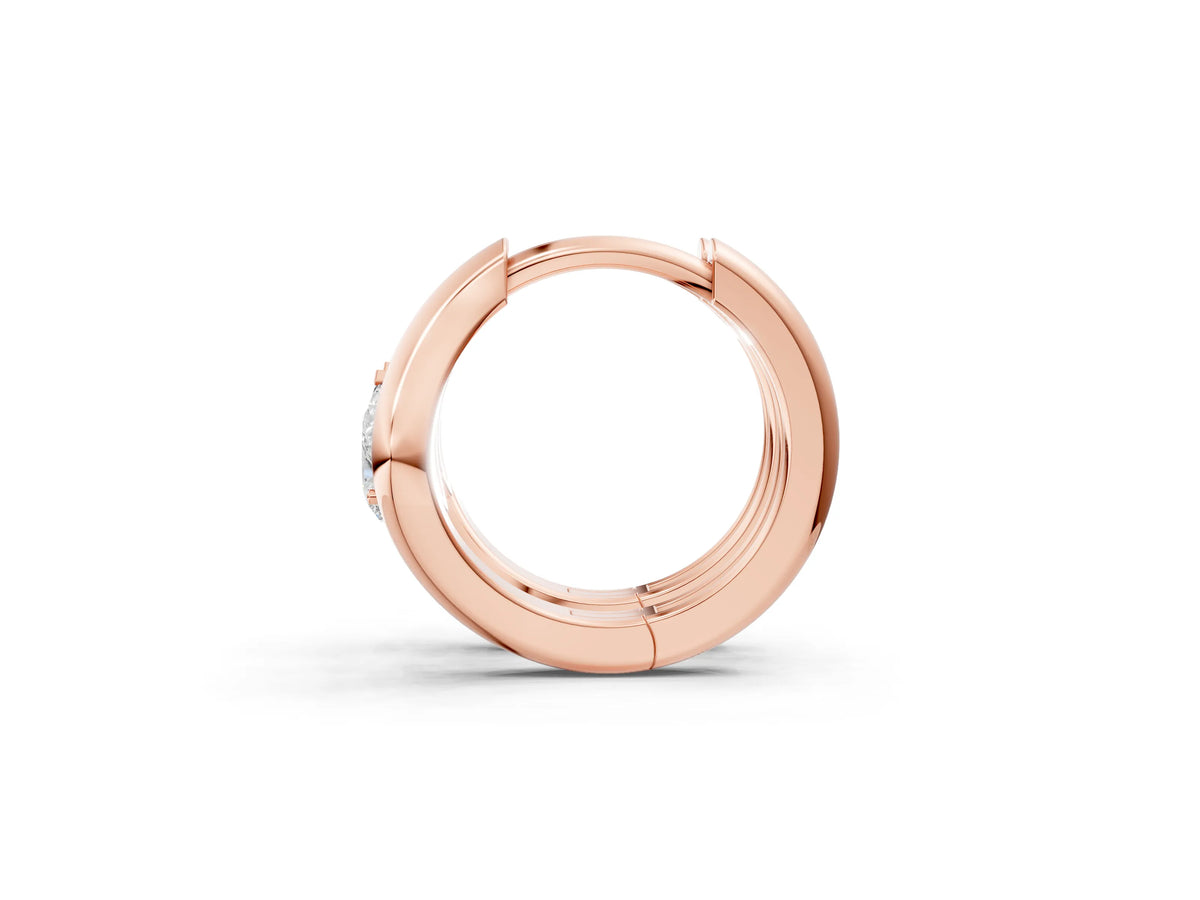 Rose gold Pear Diamond Silhouette Hoop Earrings_1