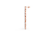 Rose gold Pear, Emerald, and Round Diamond Linear Drop Earrings_1