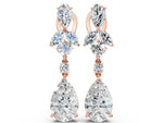 Rose gold Pear, Marquise and Round Diamond Vancouver Drop Earrings