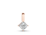Rose gold Princess Cut Bezel Set Diamond Pendant