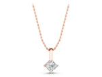 Rose gold Princess Cut Bezel Set Diamond Pendant_1
