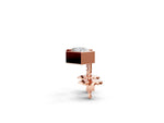 Rose gold Princess Cut Bezel Set Diamond Stud Earrings_2