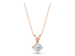 Rose gold Princess Cut Bezel Set Pendant_1
