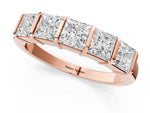 Rose gold Princess Cut Channel Set Diamond Band with Bar Prong Setting_1