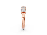Rose gold Princess Cut Channel Set Diamond Band with Bar Prong Setting_2