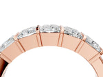 Rose gold Princess Cut Channel Set Diamond Band with Bar Prong Setting_4