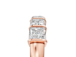 Rose gold Princess Cut Channel Set Diamond Band with Bar Prong Setting_5