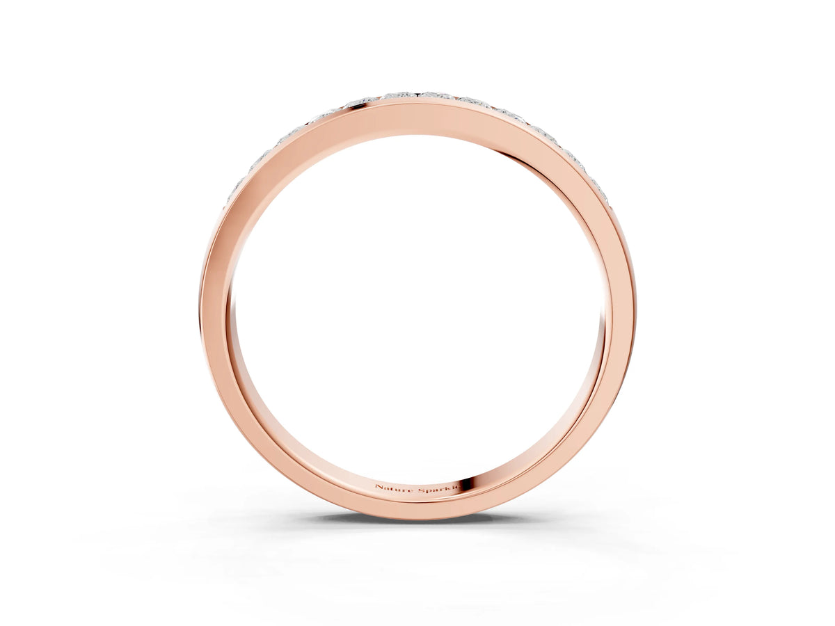 Rose gold Princess Cut Channel Set Diamond Eternity Band_3