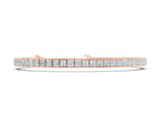 Rose gold Princess Cut Channel Set Diamond Tennis Bracelet