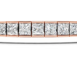 Rose gold Princess Cut Channel Set Diamond Tennis Bracelet_1