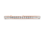 Rose gold Princess Cut Channel Set Tennis Bracelet with Box Clasp