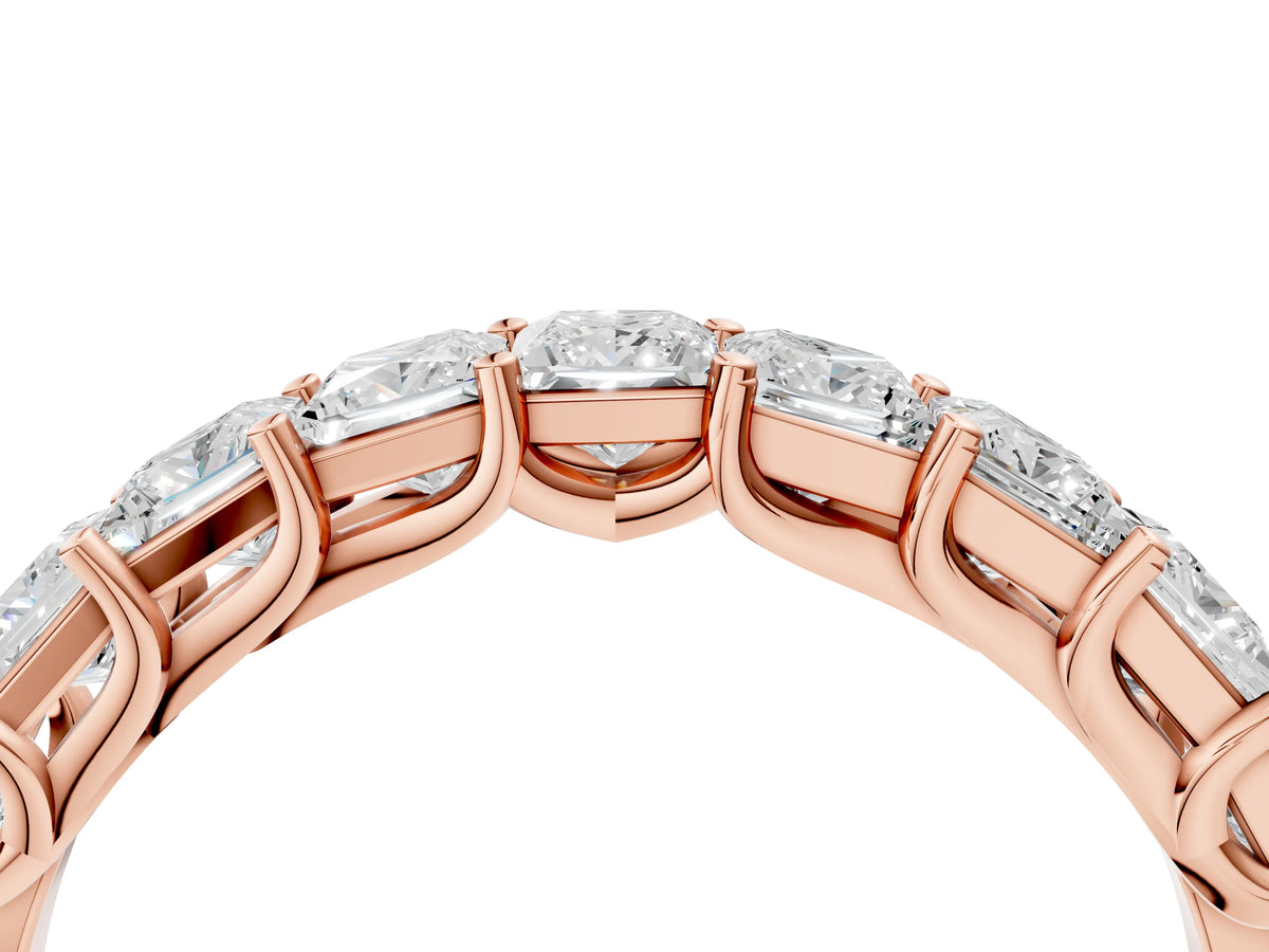Rose gold Princess Cut Diamond Channel-Set Eternity Band with Prong Setting_4