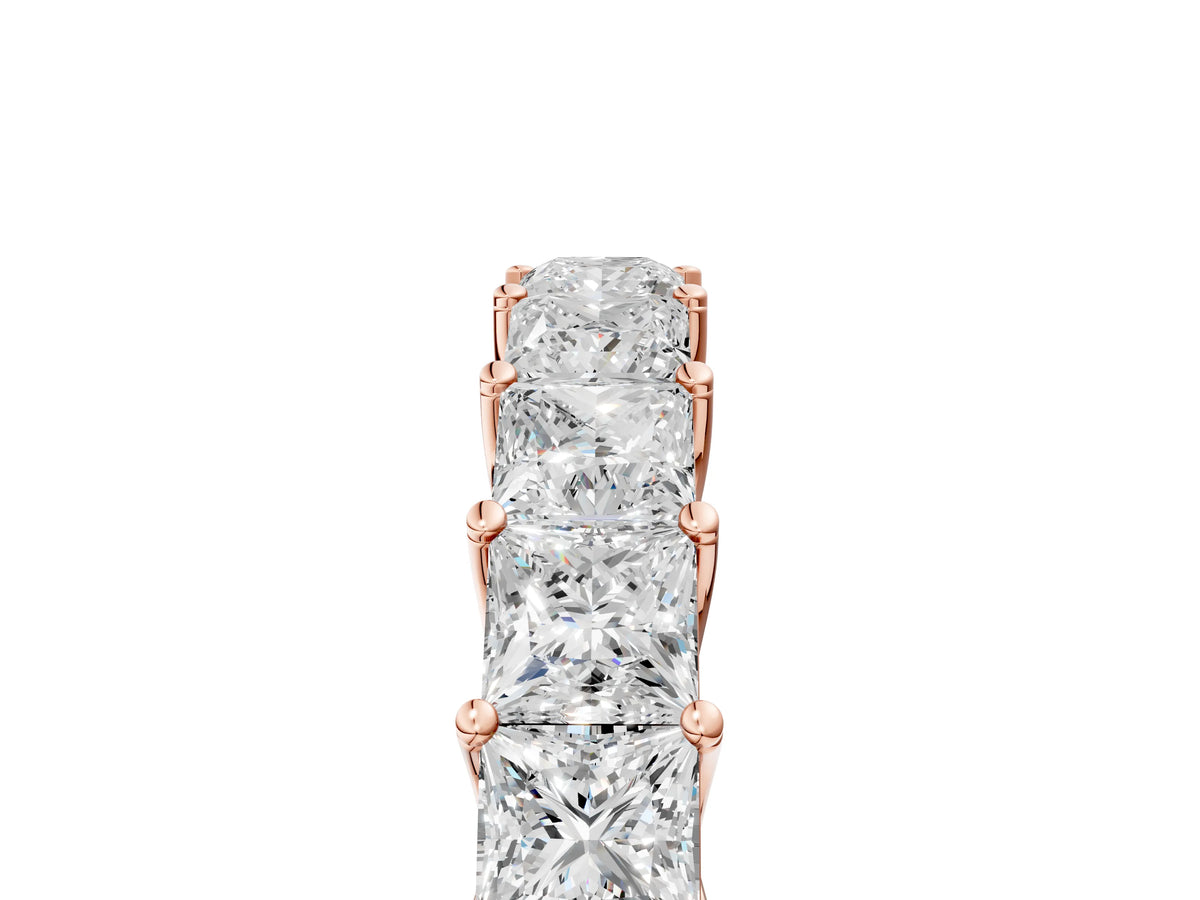 Rose gold Princess Cut Diamond Channel-Set Eternity Band with Prong Setting_5