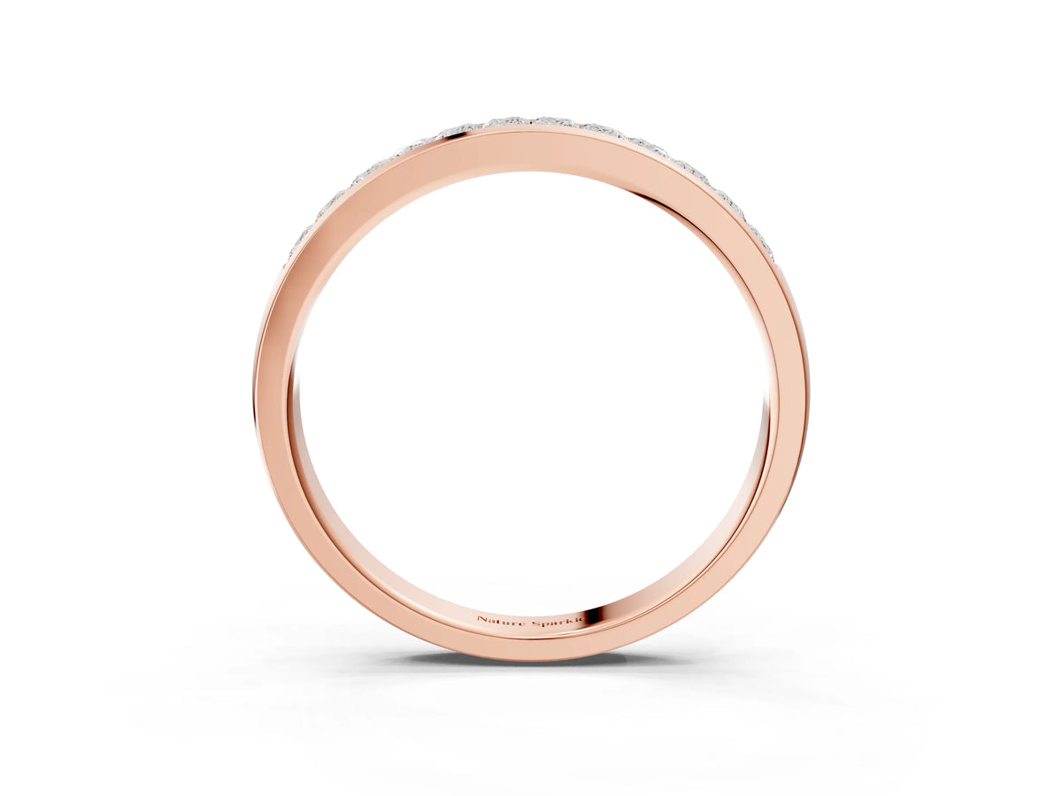 Rose gold Princess Cut Diamond Channel Set Eternity Band_3