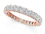 Rose gold Princess Cut Diamond Eternity Band with Channel Setting and Shared Prong_1