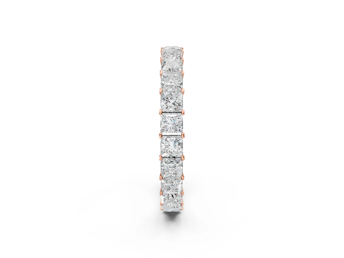 Rose gold Princess Cut Diamond Eternity Band with Channel Setting and Shared Prong_2